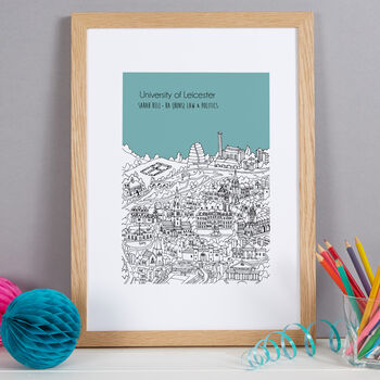 Personalised Leicester Graduation Gift Print, 8 of 9