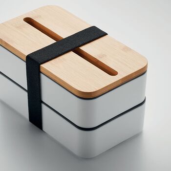 Two Tier Lunch Box With Bamboo Lid, 4 of 8