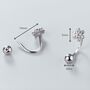 Sterling Silver Flower Screw Back Ear Jacket Earrings, thumbnail 4 of 6