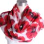 Poppy Red And White Mid Weight Flower Scarf, thumbnail 4 of 4