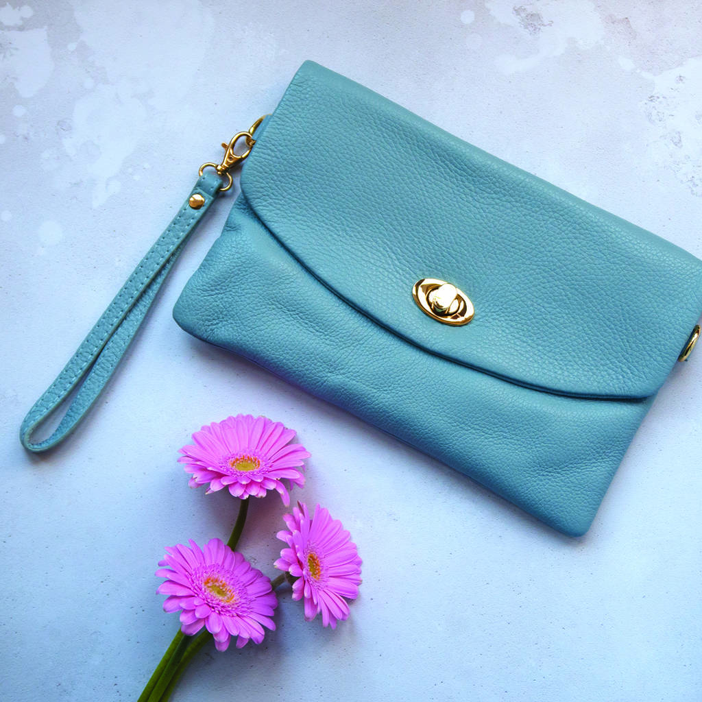 Pastel Soft Italian Leather Lined Clutch By Grace & Valour