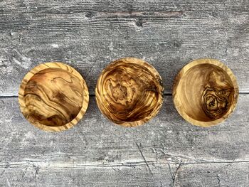 Set Of Three Olive Wood Dipping Bowls, 4 of 4
