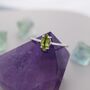 Genuine Green Peridot Crystal Ring In Sterling Silver, thumbnail 8 of 12