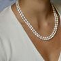 Double Strand Pearl Freshwater Pearl Necklace, thumbnail 1 of 6