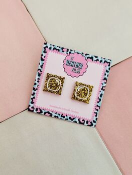 Ravioli Glitter Resin Studs / Foodie Gift / Italian Food Jewellery / Cute Statement Accessories, 2 of 5