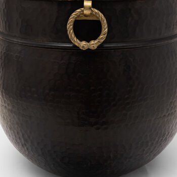 Pembridge Extra Large Hammered Brass Planter 45cm, 8 of 9