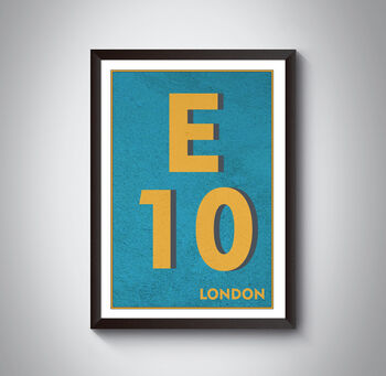 E10 Leyton London Typography Postcode Print, 6 of 10