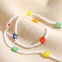 Colourful Daisy White Beaded Necklace, thumbnail 2 of 3