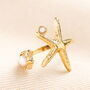 Stainless Steel Starfish Adjustable Ring In Gold Plating, thumbnail 1 of 2