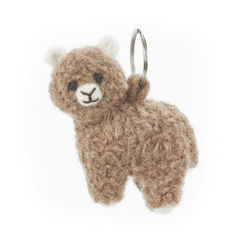 Handmade Felt Fairtrade Alpaca Keyring, 2 of 3