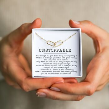 Unstoppable Necklace – Strength Gift For Her, Encouragement Jewellery For Tough Times, Motivational Present For Women, Resilience Necklace, 7 of 7