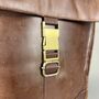 Cognac Leather Laptop Backpack With Luggage Strap, thumbnail 4 of 10