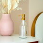 Refillable Clear Glass Bottle With Metal Pump, thumbnail 4 of 9