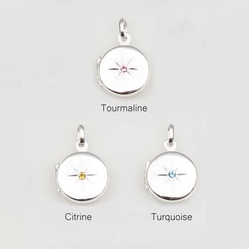 Personalised Sterling Silver Crystal Set Locket, 3 of 6