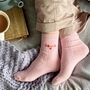 Embroidered Heart Bed Snug Socks, thumbnail 1 of 3