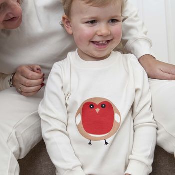 Toddler Pyjamas Robin Print, 2 of 4