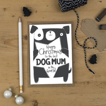 Best Dog Mum In The World Christmas Card, 2 of 2