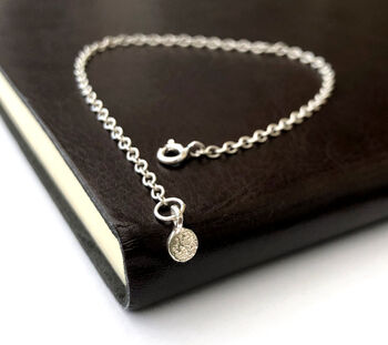 Sterling Silver Tiny Full Moon Anklet, 8 of 11