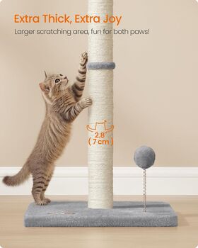 Cat Scratching Post Sisal Scratcher Tower, 4 of 7