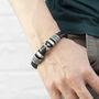 Personalised Men's Gothic Cross Leather Bracelet, thumbnail 3 of 5