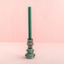 Jewel Toned Ribbed Glass Christmas Candle Stick Holders, thumbnail 5 of 11