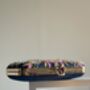 Valleta Blue Embroidered Clutch Made To Order, thumbnail 8 of 9