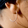 White Topaz Rose/Gold Plated Silver Wishbone Earrings, thumbnail 2 of 4