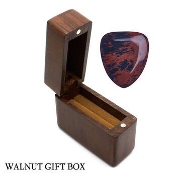 Mahogany Obsidian Guitar Pick / Plectrum In A Gift Box, 3 of 4