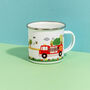 Personalised Children's Fire Truck Themed Enamel Mug, thumbnail 4 of 12