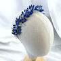 Royal Blue Headband With Silver Leaves, thumbnail 4 of 6