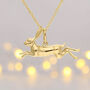 Hare Necklace In 18ct Gold Plated Sterling Silver, thumbnail 4 of 12