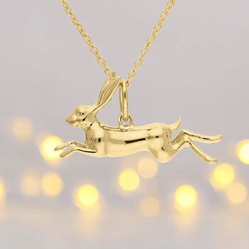 Hare Necklace In 18ct Gold Plated Sterling Silver, 4 of 12