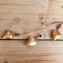 Recycled Metal Gold Heart Bells With Beads, thumbnail 4 of 10