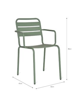 Pair Of Sage Green Garden Chairs, 4 of 8