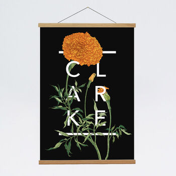 Personalised Marigold Botanical Flower Art Print, 4 of 5