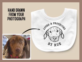 Personalised Pet Portrait Baby Bib, 2 of 3