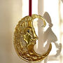 Embossed Tin Moon Hanging Ornament, thumbnail 1 of 3