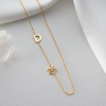 Personalised Initial And Birth Flower Necklace, 7 of 9