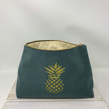 Glitter Pineapple Print Makeup Bag, 3 of 6