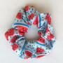 Blue And Red Watermelon Pattern Hair Scrunchie, thumbnail 1 of 3