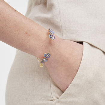 Gold Pansy And Pearl Bangle, 2 of 7