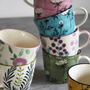 Patterned Botanical Colourful Mugs, thumbnail 3 of 3