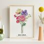 Personalised Birth Flower Grandma's Bunch Print, thumbnail 3 of 9