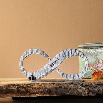 11th Anniversary Gift Steel Infinity Sculpture, 4 of 12