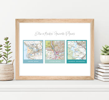 Personalised Your Favourite Locations Map Print, 4 of 10