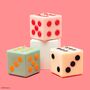 Monopoly Roll The Dice Pink And Red Pillar Candle, thumbnail 3 of 4