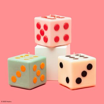 Monopoly Roll The Dice Pink And Red Pillar Candle, 3 of 4