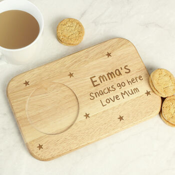Personalised Stars Wooden Tea And Biscuit Coaster Tray, 8 of 11