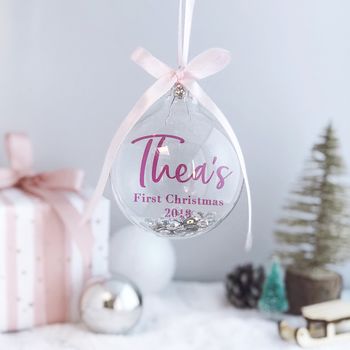 Personalised Baby's 1st Christmas Bauble, 3 of 4