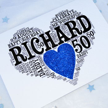 Personalised 50th Birthday Sparkle Card, 7 of 12